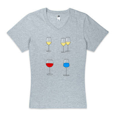 One Wine, Two Wine, Red Wine, Blue Wine Women's V-Neck Thumbnail